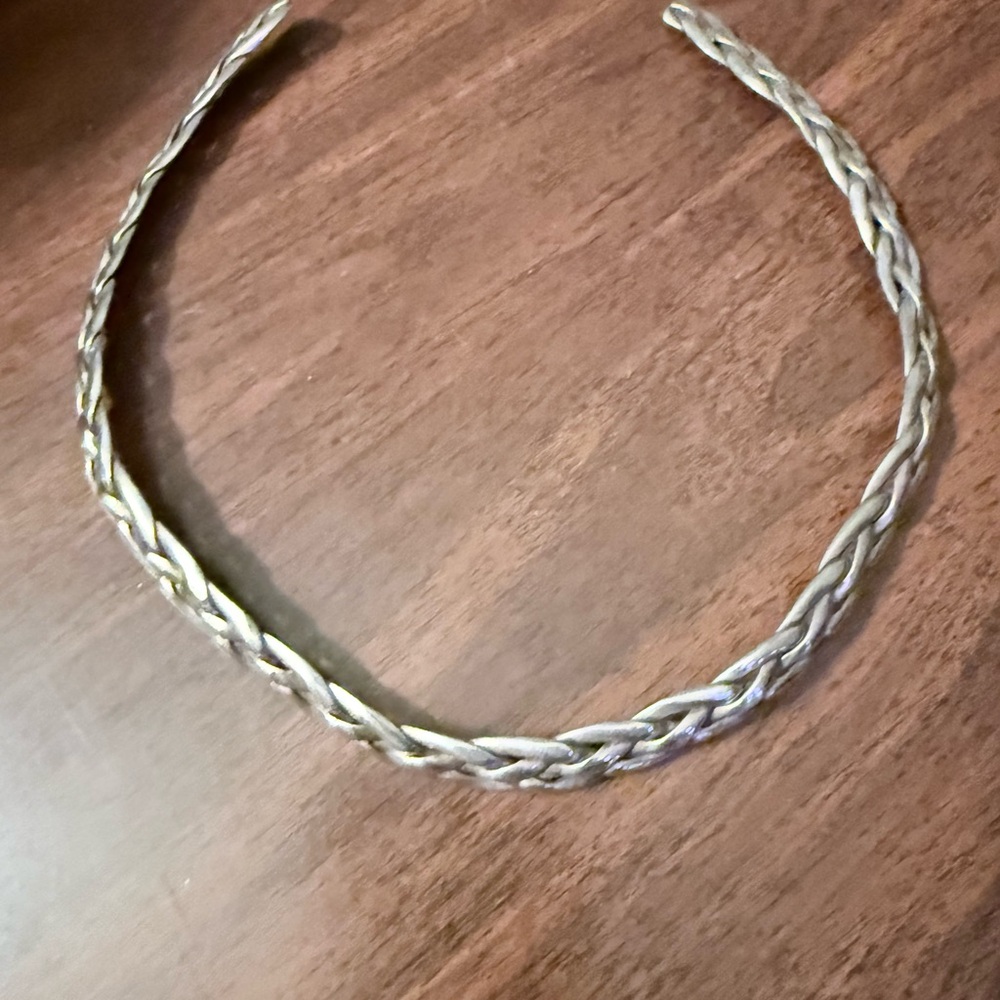 Boho Handwoven Sterling Silver Torque Collar – Heavy 49g Artisan Statement